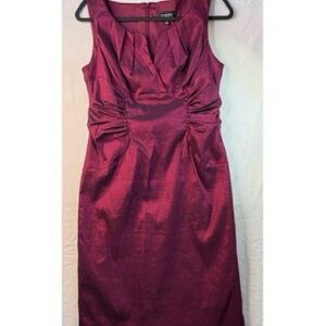 Adrianna Papell Sleeveless Ruched Sheath Dress in Plum